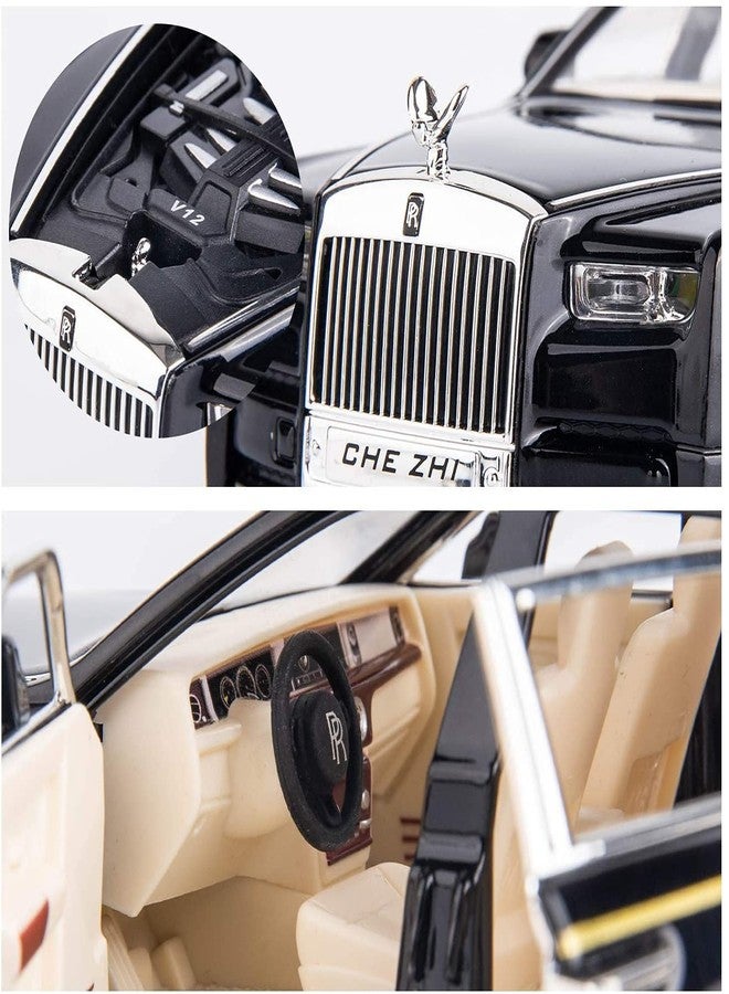 LONGMIRE Metal Pull Back Diecast Car Pull Back Car Model with Sound Light Boys Gifts Toys for Kids Pack of 1, Multicolor (1:24 Rolls Royce Phantom) - Image 2